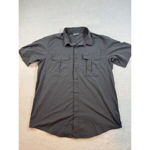 Columbia Omni-Wick Shirt Men's Large Gray Fishing Hiking Outdoor Quick Dry